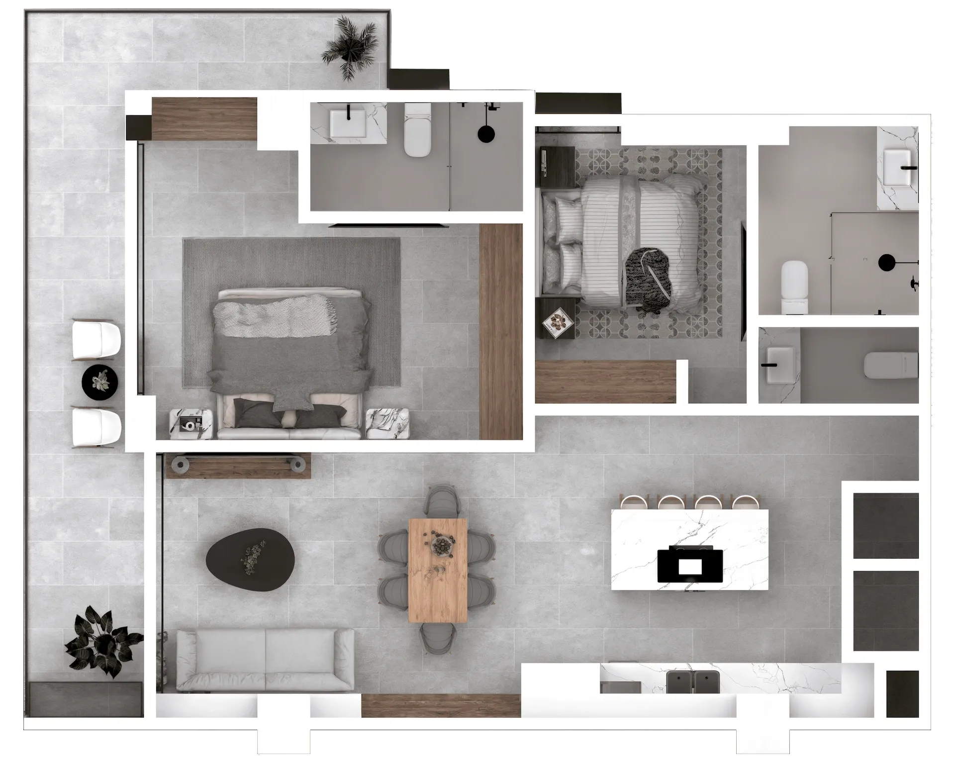 Isométrico Departamento 301 - MCS Fluvial