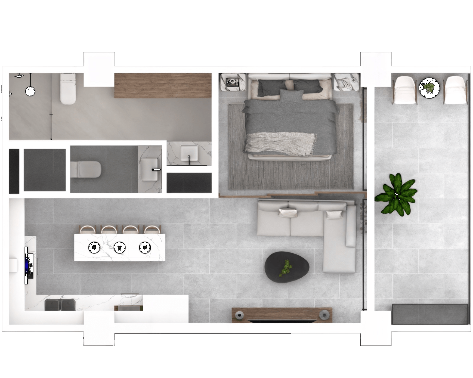 Isométrico Departamento 704 - MCS Fluvial