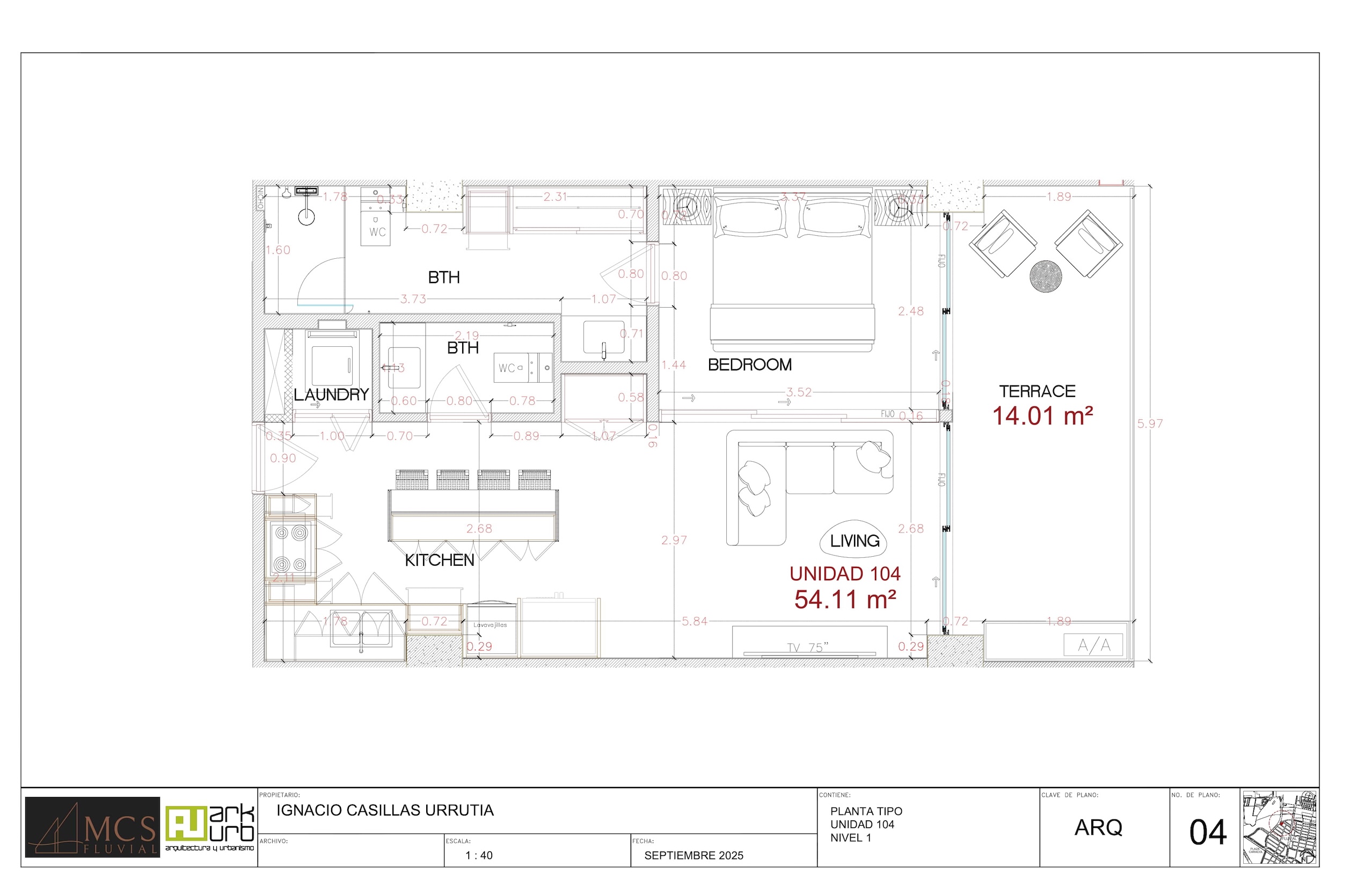 Planos Departamento 104 - MCS Fluvial