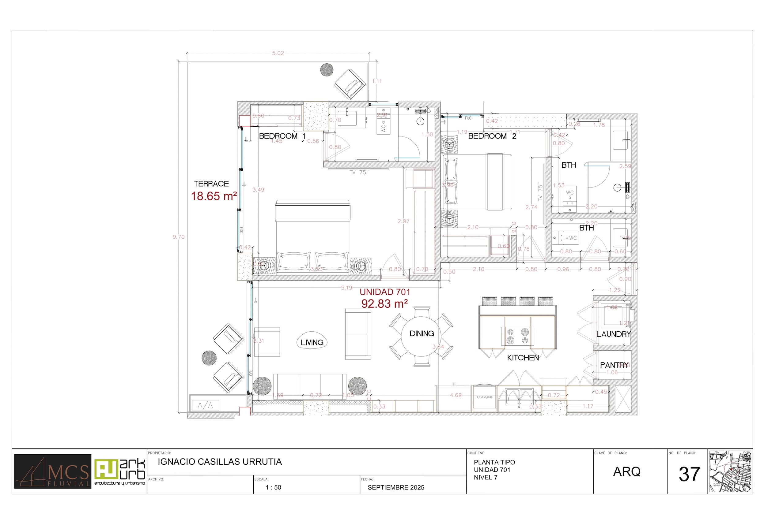 Blueprints Apartment 701 - MCS Fluvial
